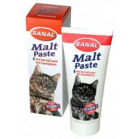 Витамины для кошек Sanal Malt Paste Мальт-Паста для вывода шерсти из желудка