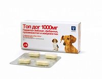 Livisto Топ Дог 1000 мг антигельминтик для собак 5-20 кг, 4 таб
