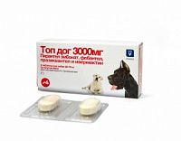 Livisto Топ Дог 3000 мг антигельминтик для собак 20-75 кг, 2 таб