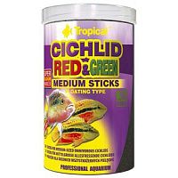 Тропикал корм для средних цихлид со спирулиной и астаксантином (палочки) Cichlid Red&Green Medium Sticks 1000мл