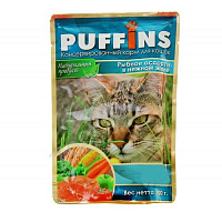 Puffins для кошек, рыбное ассорти в желе (пауч)