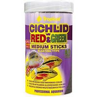 Тропикал корм для средних цихлид со спирулиной и астаксантином (палочки) Cichlid Red&Green Medium Sticks 250мл