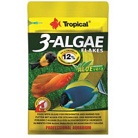 Тропикал корм для пресноводных и морских рыб с водорослями 3-Algae Flakes (хлопья)