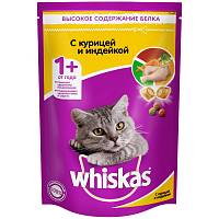 Whiskas корм для кошек подушечки нежный паштет курица и индейка