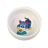 TRIXIE Миска для кошек "Кошка с миской", керамика 0,3 л, 11 см