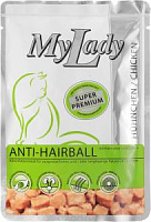 Dr. Alders "My Lady. Premium Anti-Hairball" кошкам с мясом курицы (пауч)