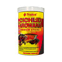 Тропикал корм для средних цихлид и арован красящий (палочки) Cichlid&Arowana Medium Sticks 250мл