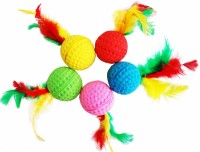 Уют Мяч 4 см одноцветный с перьями 25шт набор