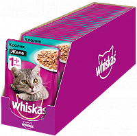 Whiskas влажный корм для кошек кролик в желе (пауч)