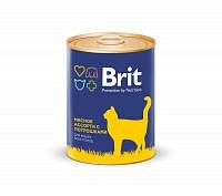 Brit консервы для кошек Мясное ассорти с потрошками