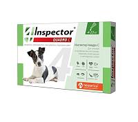 Капли для собак 4-10 кг INSPECTOR Quadro С от внешних и внутренних паразитов, 3 пипетки