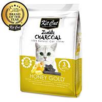 Kit Cat Zeolite Charcoal Honey Gold цеолитовый комкующийся наполнитель медовый с золотыми крупинками - 4 кг
