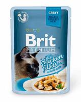 Brit Premium Gravy Chiсken fillets консервы для кошек Кусочки из куриного филе в соусе (пауч)