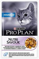 Влажный корм Pro Plan Nutri Savour для взрослых кошек живущих дома, вкусные кусочки с индейкой, в желе, Пауч