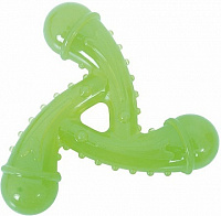ГРЫЗЛИК Звездочка с шипами Dental для собак, 11,5 см, зеленый, TPR