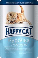 HAPPY CAT "Курочка с морковью" для котят, пауч