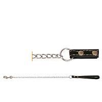 Поводок-цепь для собак Triol с кожаной ручкой, 3,5*1100мм