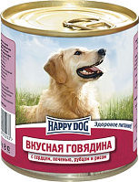 HAPPY DOG Говядина с сердцем, печенью, рубцом и рисом