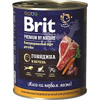 Консервы для собак Brit Premium by Nature Говядина и печень
