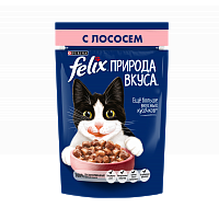 Влажный корм для взрослых кошек Felix Природа вкуса, с лососем в соусе, пауч