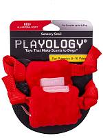 Игрушка для щенков Playology сенсорная плюшевая улитка PUPPY SENSORY SNAIL с ароматом говядины, красный