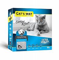 Cats way Box White Cat Litter With Active Carbon наполнитель комкующийся для кошачьего туалета без запаха с углем - 6 л ( коробка)