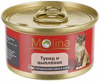Консервы для кошек Molina тунец с цыпленком в желе