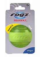 Rogz Мяч "Поймай меня!" Squeekz -прыгает на земле-плавает в воде, 64 мм, лайм