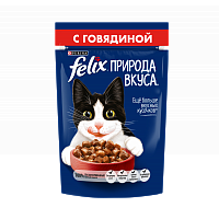Влажный корм для взрослых кошек Felix Природа вкуса, с говядиной, пауч