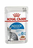 Royal Canin Indoor Sterilised Консервы для стерилизованных кошек от 1 до 7 лет  живущих в помещении, в соусе, пауч