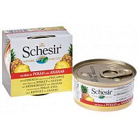 Schesir консервы для кошек цыпленок и ананас