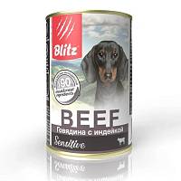 Blitz консервы для собак всех пород и возрастов с говядиной и индейкой