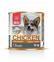 Blitz консервы для собак всех пород и возрастов с курицей и тыквой