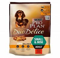 Сухой корм для взрослых собак мелких и карликовых пород Pro Plan Duo Delice, с высоким содержанием говядины