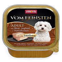 Animonda Vom Feinsten Adult консервы для собак меню для гурманов с говядиной, йогуртом и овсяными хлопьями