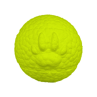 Игрушка для собак Mr.Kranch Мяч с лапкой неоновая желтая, 8 см