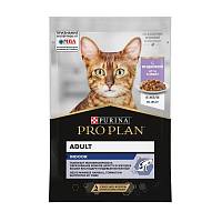 Влажный корм для взрослых кошек Pro Plan Nutri Savour, для живущих дома, вкусные кусочки с индейкой, в желе, Пауч