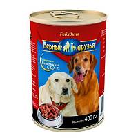 Консервы для собак Верные друзья кусочки мяса в соусе, со вкусом Говядины