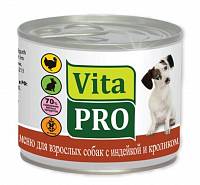 VITA PRO Консервы для взрослых собак от 1 года мясное меню индейка, кролик