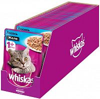 Whiskas влажный корм для кошек лосось в желе (пауч)