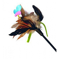 GiGwi дразнилка для кошек со бабочкой, натуральные некрашеные перья 51см