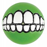 Игрушка для собак ROGZ Grinz S мяч с принтом "зубы" и отверстием для лакомства Лайм - 49 мм
