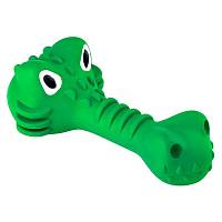 Игрушка для собак Mr.Kranch Крокодил с пищалкой зеленая с ароматом курицы, 18 см