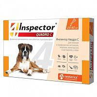 Капли для собак 25-40 кг INSPECTOR Quadro С от внешних и внутренних паразитов, 3 пипетки