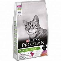 Сухой корм для взрослых стерилизованных кошек и кастрированных котов Pro Plan, с высоким содержанием утки и c печенью