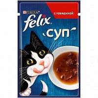 Влажный корм для взрослых кошек Felix Суп, с говядиной, Пауч