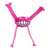 Игрушка для собак ROGZ Flossy Grinz M с принтом "зубы" и пищалкой розовая - 210 мм