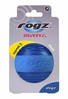 Rogz Мяч "Поймай меня!" Squeekz -прыгает на земле-плавает в воде, 64 мм, синий