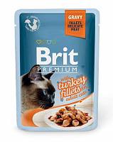 Brit Premium Gravy Turkey fillets консервы для кошек Кусочки из филе индейки в соусе (пауч)