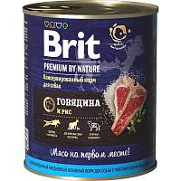 Консервы для собак Brit Premium by Nature Говядина и рис